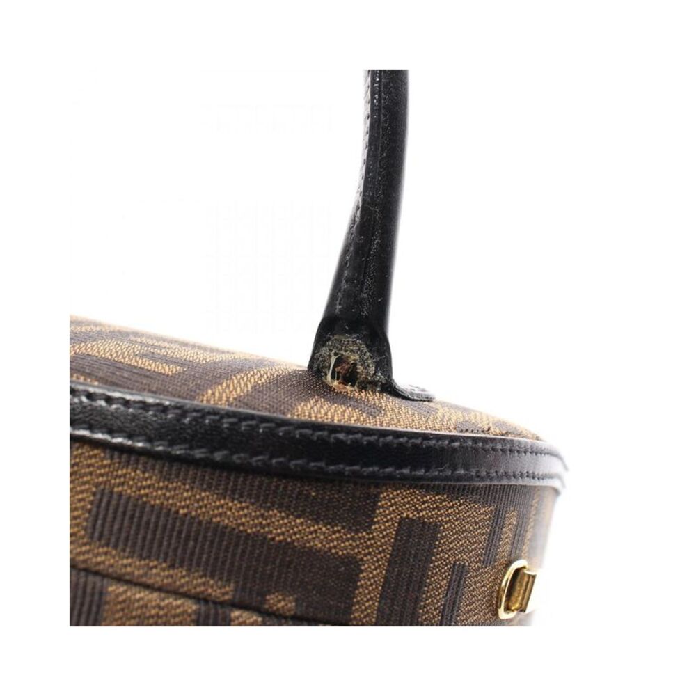 Pre Loved Fendi Selleria Mini Zucca Canvas and Leather Handbag Brown - Picture 5 of 8